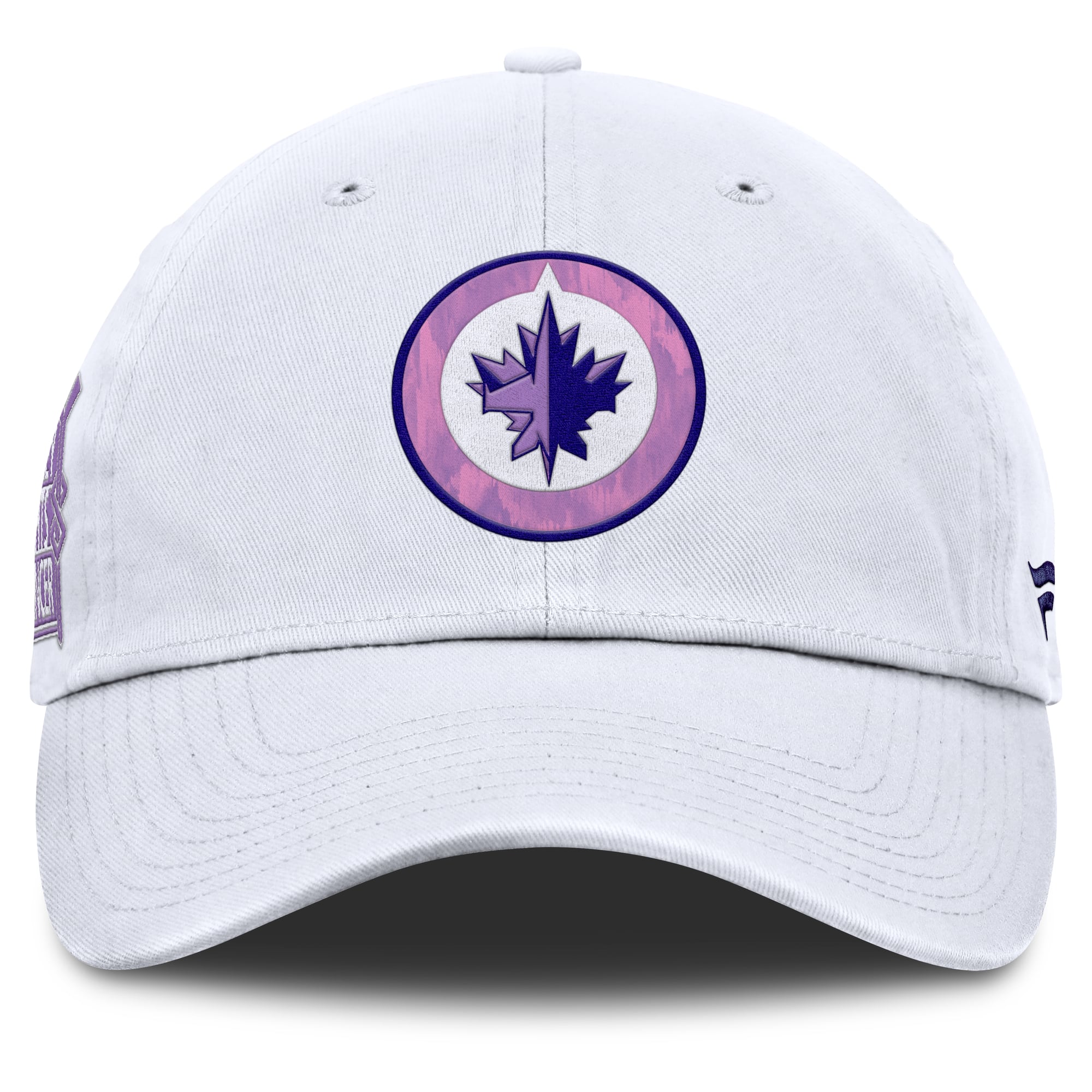 Men's Fanatics White Winnipeg Jets Authentic Pro Hockey Fights Cancer Adjustable Hat